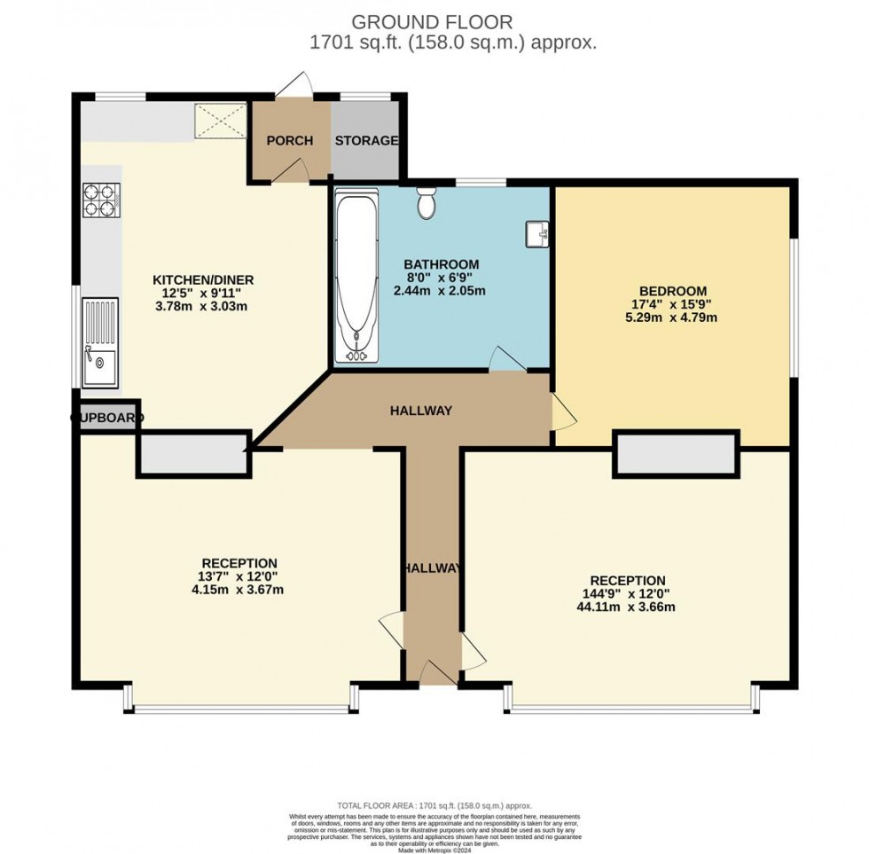 Floorplan for Cobbinsend Road, Waltham Abbey, Essex